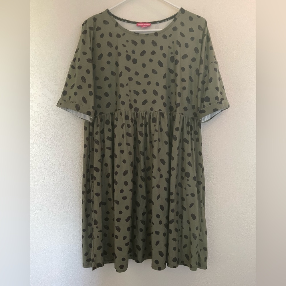 Bundle 4 for $20 🖤 Urban Threads Olive Green Dress Size 14 - Belt not included